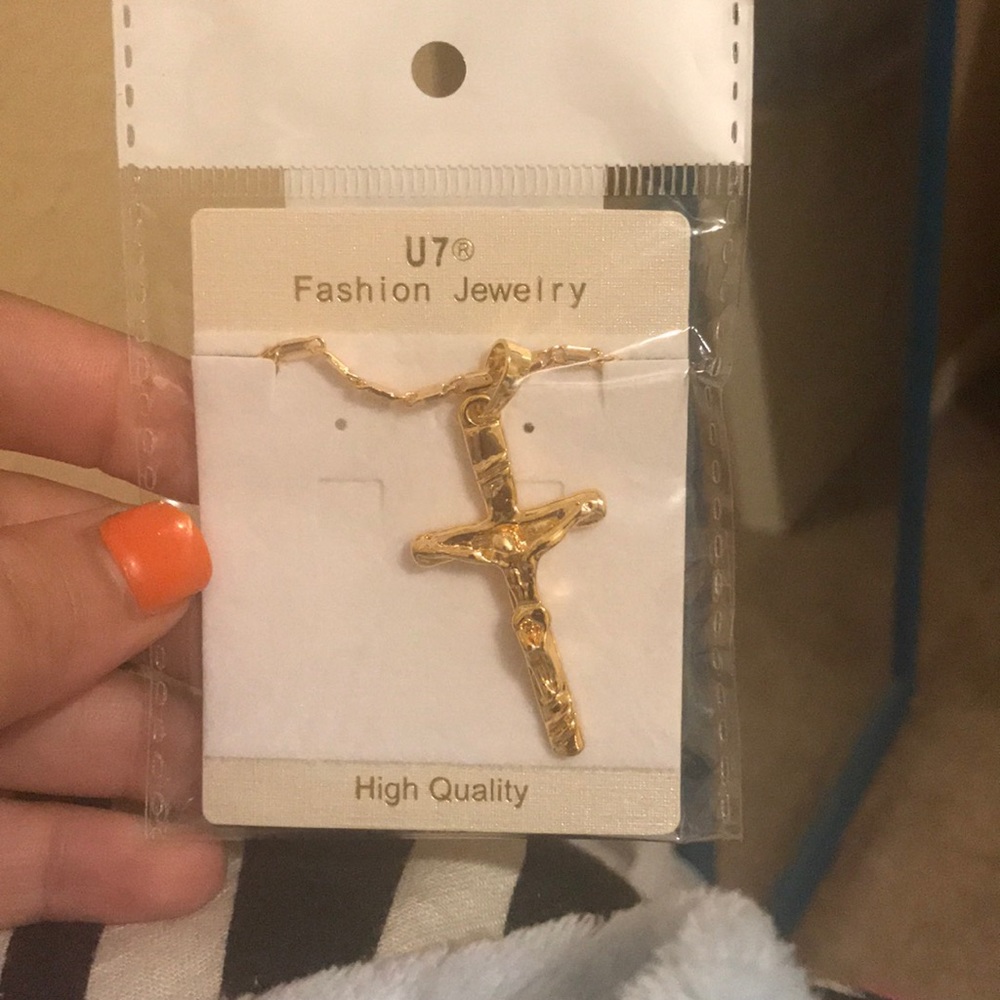 Gold cross necklace